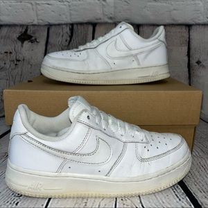 Nike Air Force 1 AF1 Lo Low Top White Sneakers Size 7